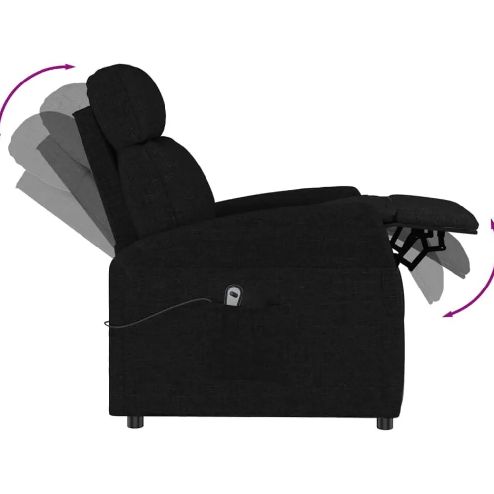 vidaXL Sillón elevable tela Negro Outlet