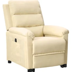 vidaXL Sillón elevable tela Crema