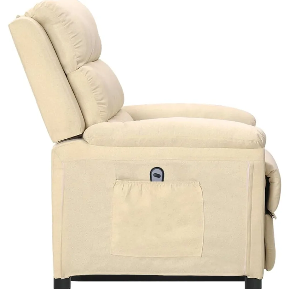 vidaXL Sillón elevable tela Crema