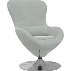 vidaXL Sillón huevo Terciopelo Gris claro Hot