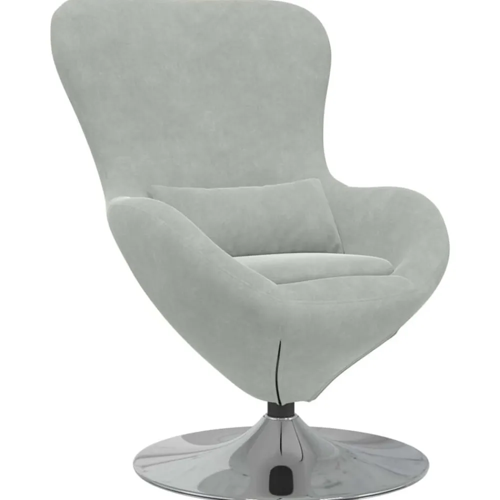 vidaXL Sillón huevo Terciopelo Gris claro Hot