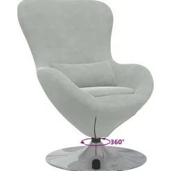 vidaXL Sillón huevo Terciopelo Gris claro Hot