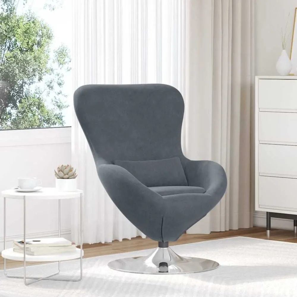 vidaXL Sillas-Sillón huevo Terciopelo