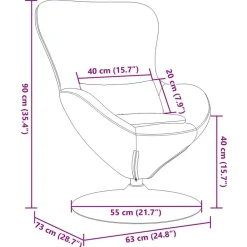 vidaXL Sillas-Sillón huevo 63 x 73 x 90 cm tela