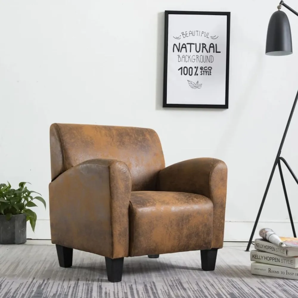 vidaXL Sillón marrón 70x69x72 cm piel sintética Online