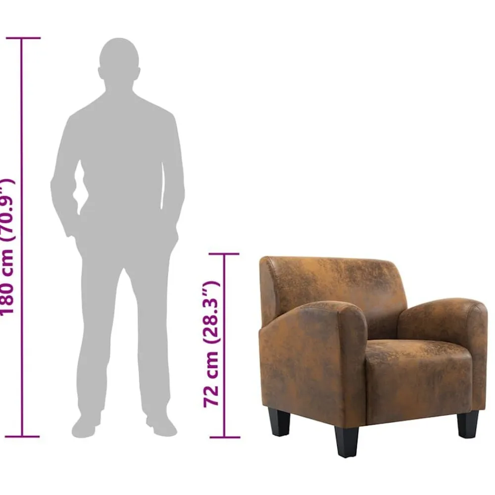 vidaXL Sillón marrón 70x69x72 cm piel sintética Online