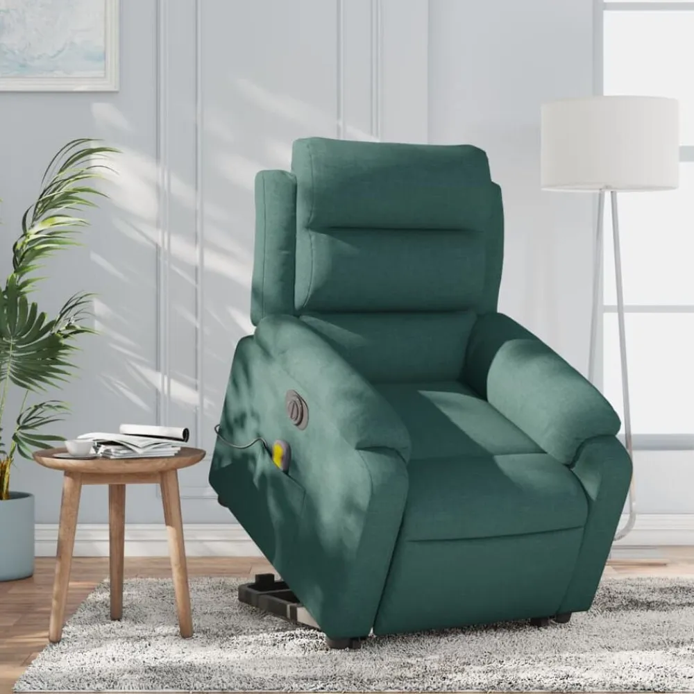 vidaXL Sillas-Sillón masaje eléctrico reclinable elevable tela