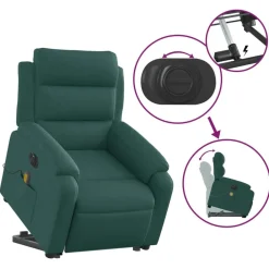 vidaXL Sillas-Sillón masaje eléctrico reclinable elevable tela