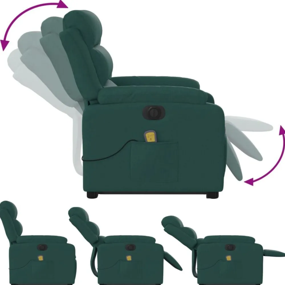 vidaXL Sillas-Sillón masaje eléctrico reclinable elevable tela