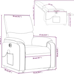 vidaXL Sillón masaje eléctrico reclinable elevable tela Verde oscuro Discount