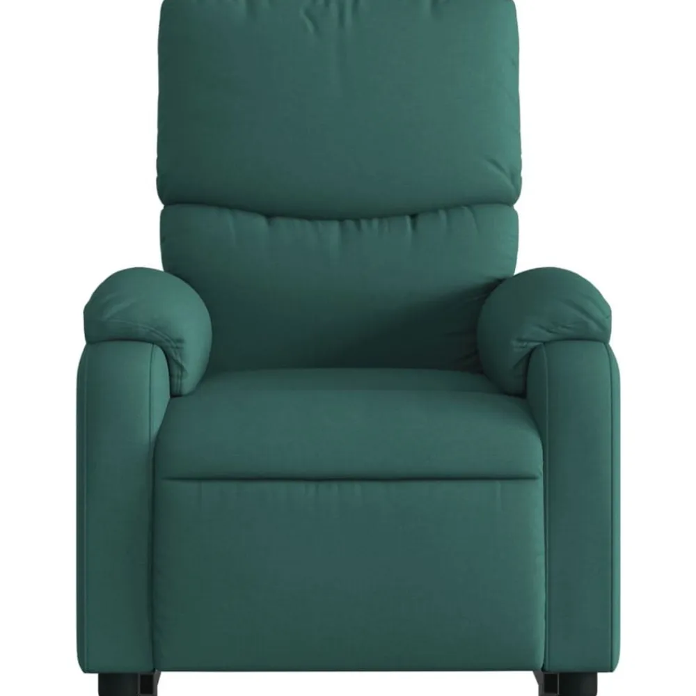 vidaXL Sillón masaje eléctrico reclinable elevable tela Verde oscuro Discount