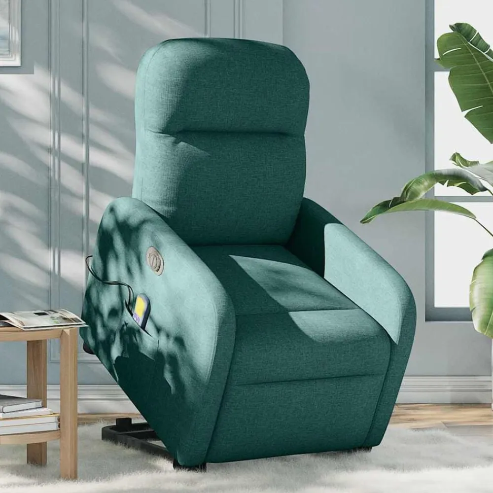 vidaXL Sillas-Sillón masaje eléctrico reclinable elevable tela