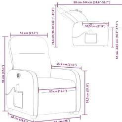 vidaXL Sillas-Sillón masaje eléctrico reclinable elevable tela