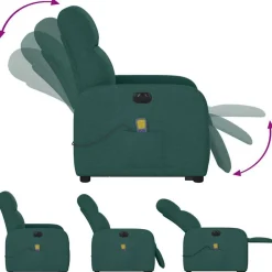vidaXL Sillas-Sillón masaje eléctrico reclinable elevable tela