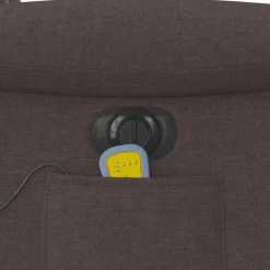 vidaXL Sillas-Sillón masaje eléctrico reclinable elevable tela marrón oscuro