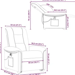 vidaXL Sillas-Sillón masaje eléctrico reclinable elevable tela marrón oscuro