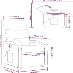 vidaXL Sillas-Sillón masaje eléctrico reclinable elevable tela