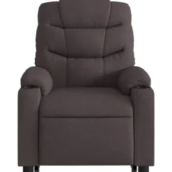 vidaXL Sillas-Sillón masaje eléctrico reclinable elevable tela marrón oscuro