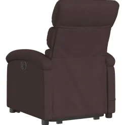 vidaXL Sillas-Sillón masaje eléctrico reclinable elevable tela marrón oscuro