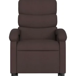 vidaXL Sillas-Sillón masaje eléctrico reclinable elevable tela marrón oscuro