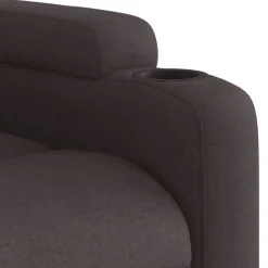 vidaXL Sillas-Sillón masaje eléctrico reclinable elevable tela marrón oscuro