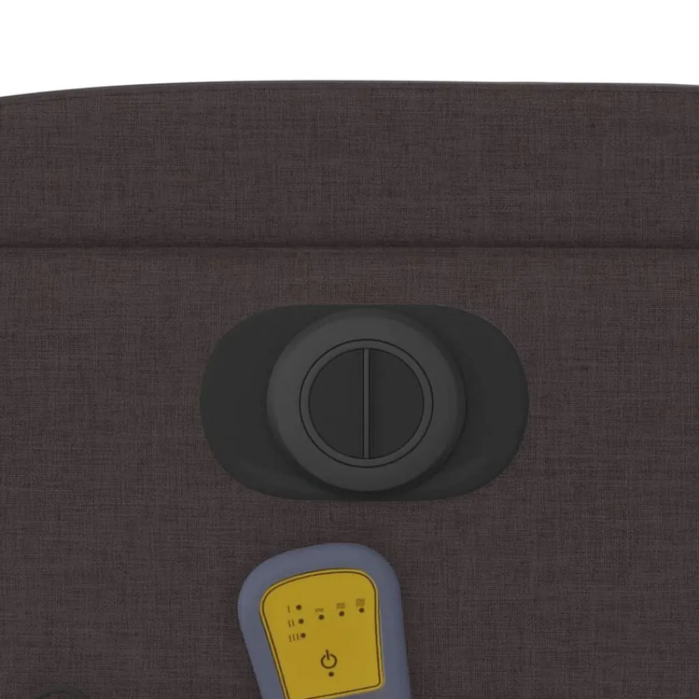 vidaXL Sillas-Sillón masaje eléctrico reclinable elevable tela marrón oscuro
