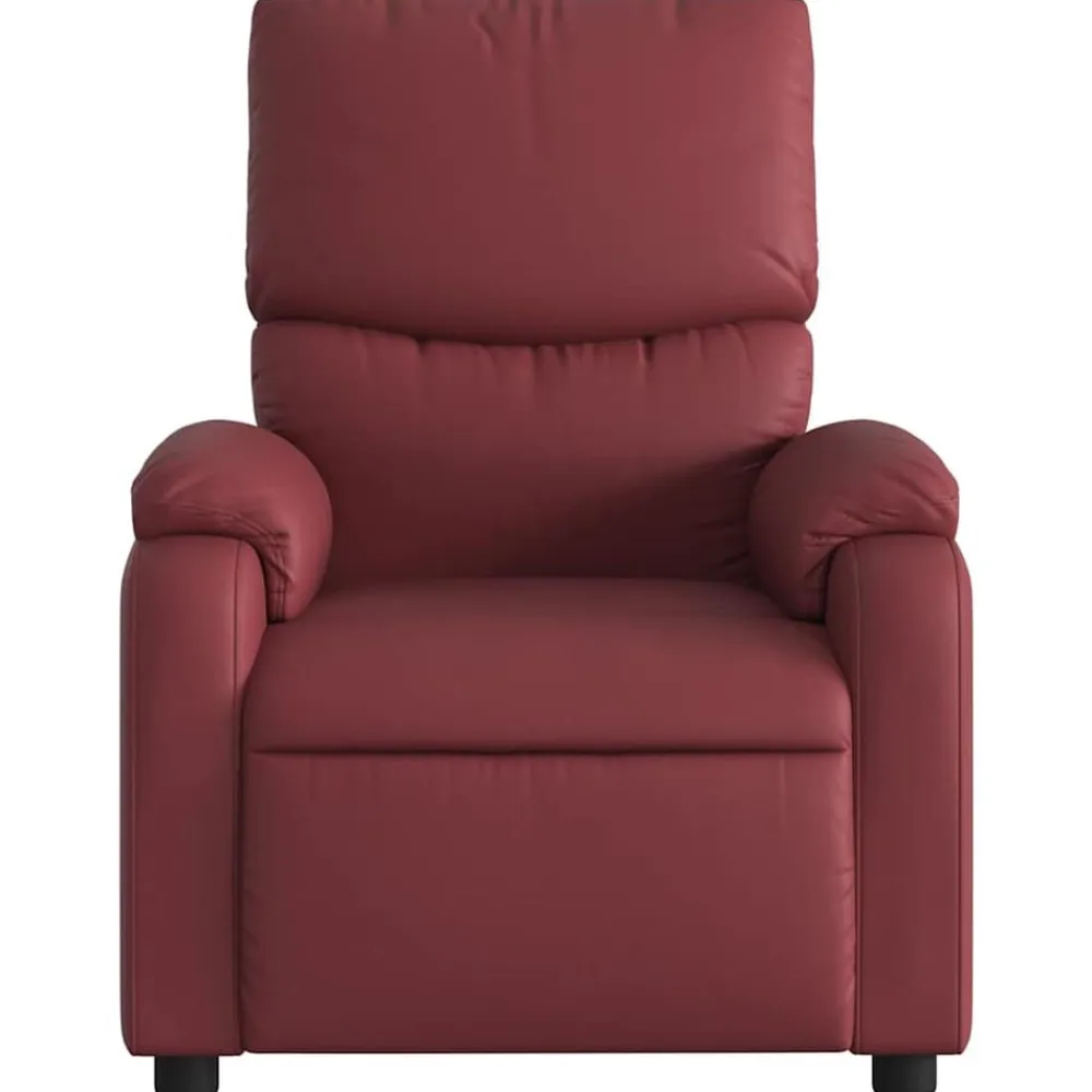 vidaXL Sillón masaje reclinable eléctrico cuero sintético rojo tinto Rojo vino tinto Online