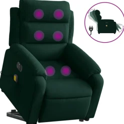 vidaXL Sillas-Sillón masaje reclinable elevable terciopelo