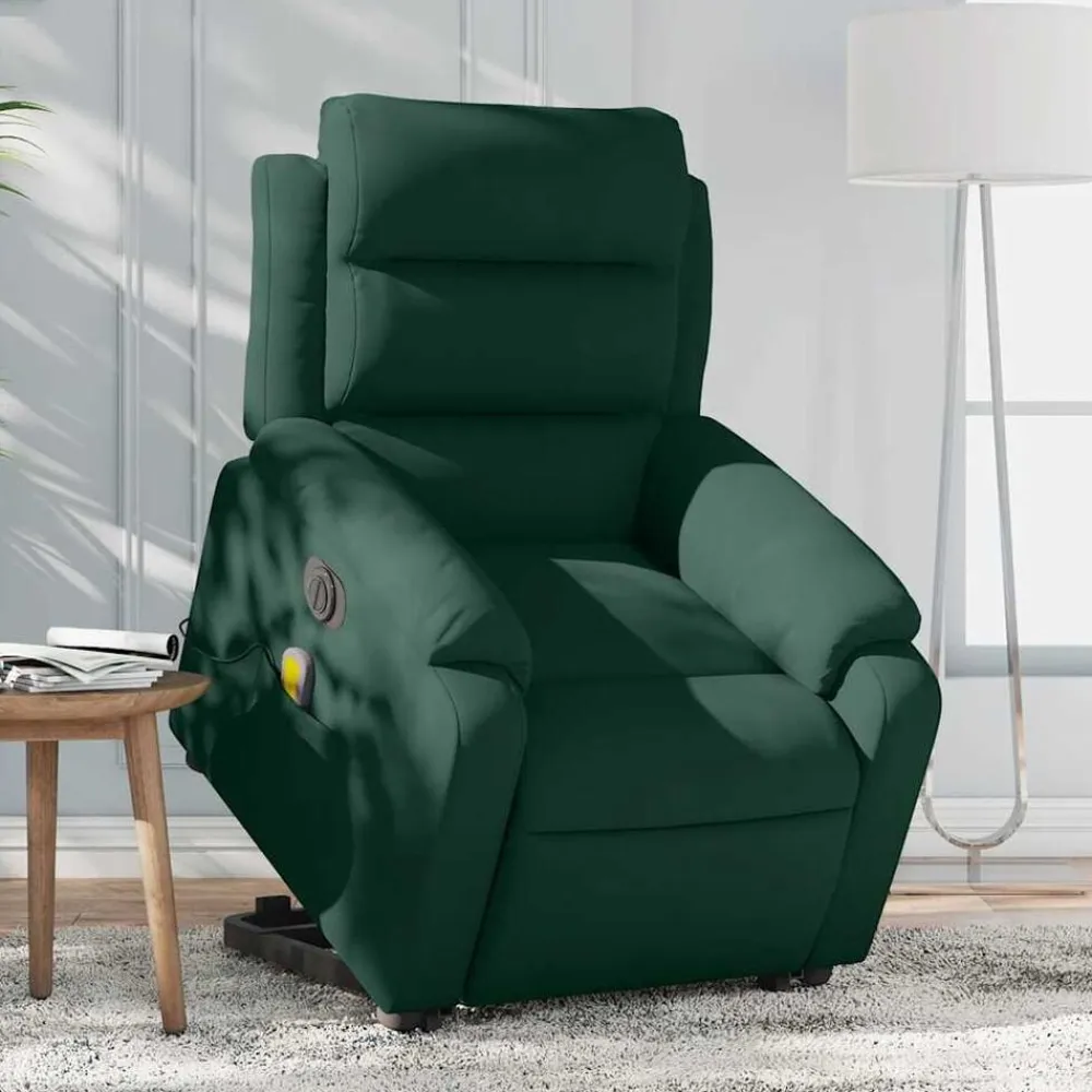 vidaXL Sillas-Sillón masaje reclinable elevable terciopelo