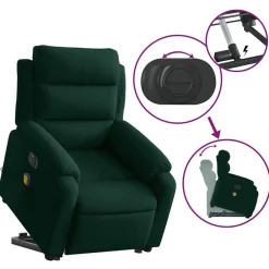 vidaXL Sillas-Sillón masaje reclinable elevable terciopelo