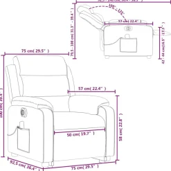 vidaXL Sillas-Sillón masaje reclinable elevable terciopelo
