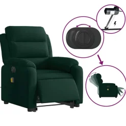 vidaXL Sillas-Sillón masaje reclinable elevable terciopelo
