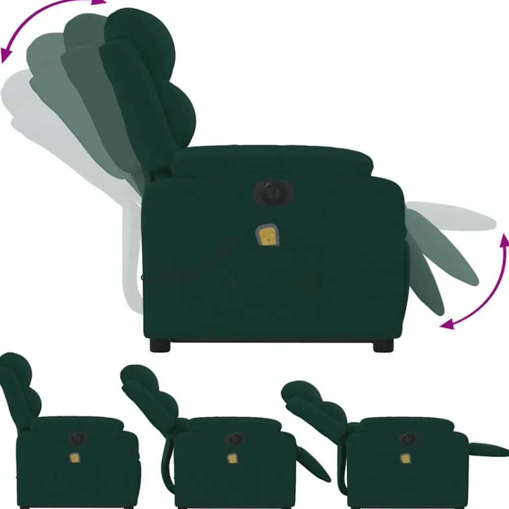 vidaXL Sillas-Sillón masaje reclinable elevable terciopelo