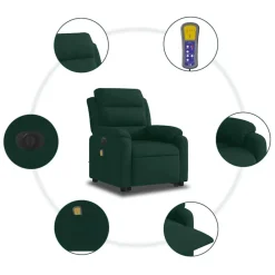 vidaXL Sillas-Sillón masaje reclinable elevable terciopelo