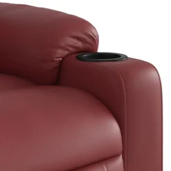 vidaXL Sillón masaje reclinable eléctrico cuero sintético rojo tinto Rojo vino tinto Best