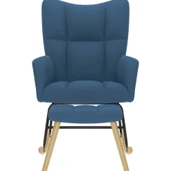 vidaXL Sillas-Sillón mecedora con taburete tela