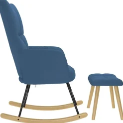 vidaXL Sillas-Sillón mecedora con taburete tela