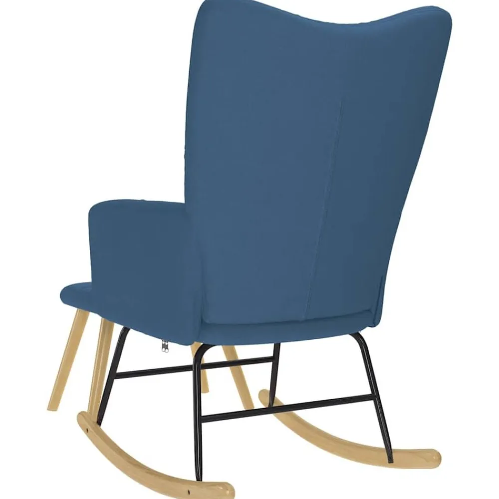 vidaXL Sillas-Sillón mecedora con taburete tela
