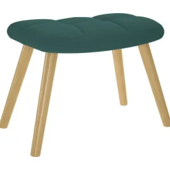 vidaXL Sillón mecedora con taburete tela Verde oscuro Discount