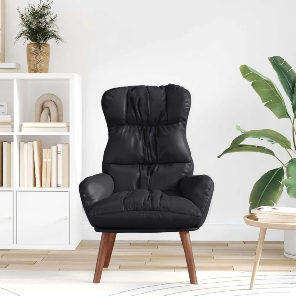 vidaXL sillón 69 x 74 x 93 cm Cuero artificial Negro Hot