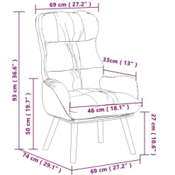 vidaXL sillón 69 x 74 x 93 cm Cuero artificial Negro Hot