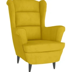 vidaXL Sillas-Sillón orejero con taburete terciopelo