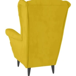 vidaXL Sillas-Sillón orejero con taburete terciopelo