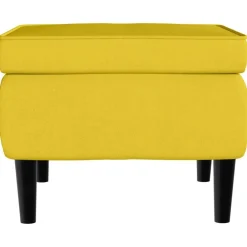 vidaXL Sillas-Sillón orejero con taburete terciopelo