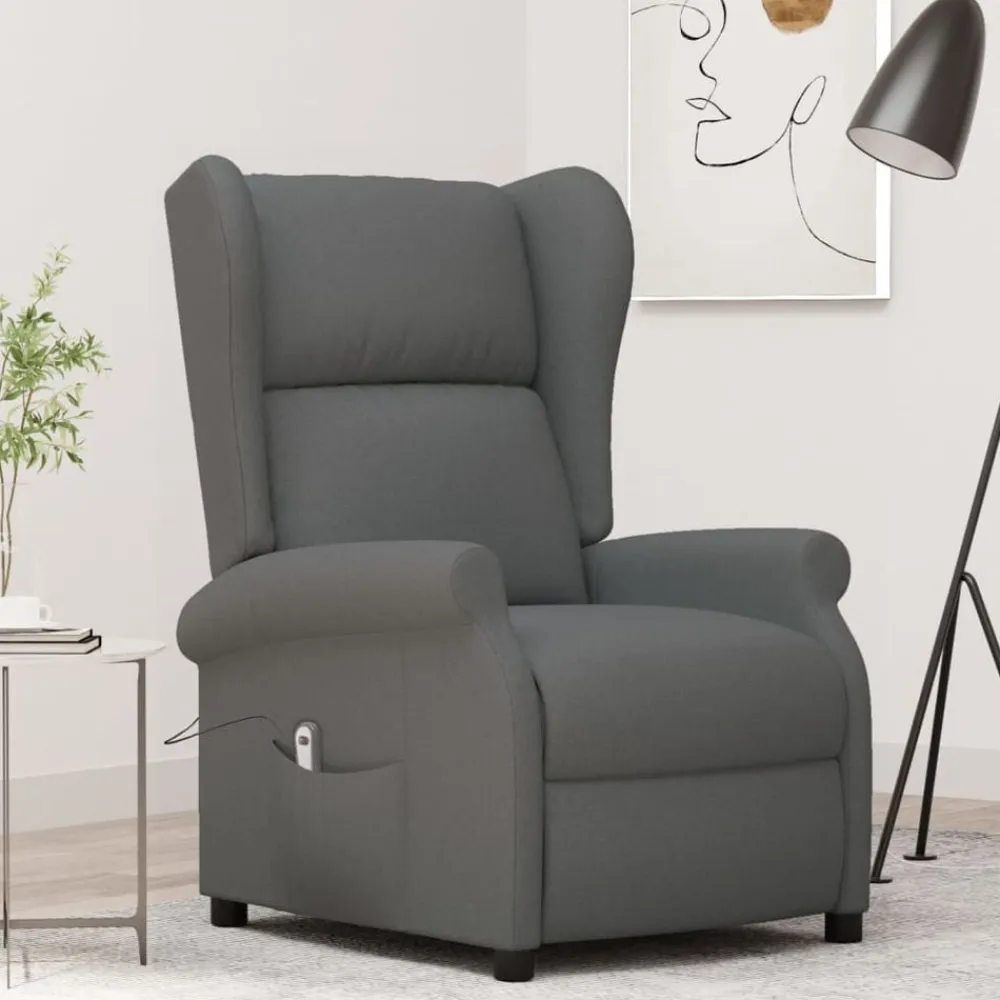 vidaXL Sillas-Sillón orejero reclinable eléctrico de tela