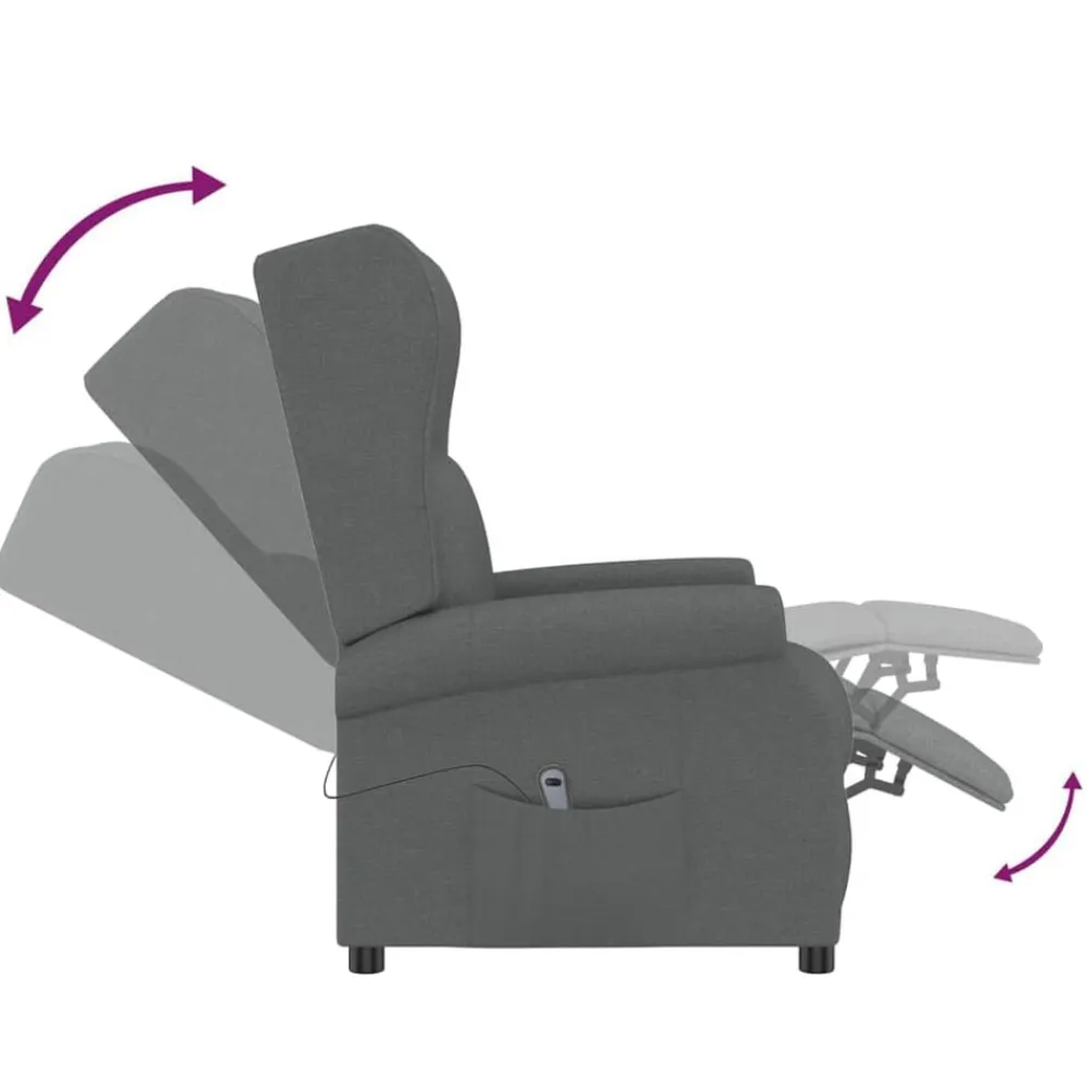 vidaXL Sillas-Sillón orejero reclinable eléctrico de tela