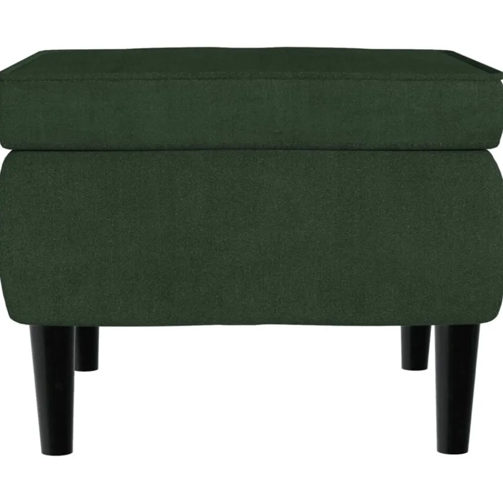 vidaXL Sillón orejero y taburete de terciopelo Verde oscuro Discount