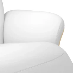 vidaXL Sillón reclinable con reposapiés cuero sintético Blanco Discount