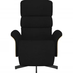 vidaXL Sillón reclinable con reposapiés tela negra Negro Online