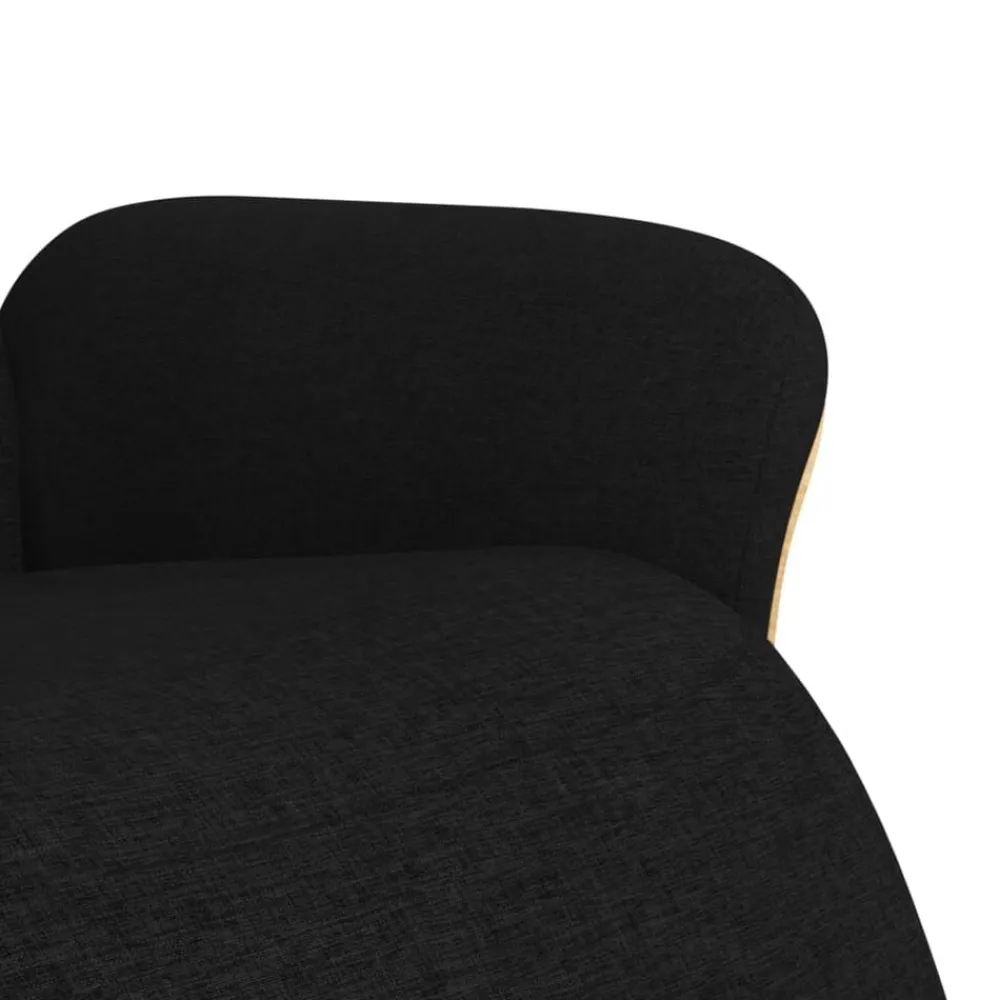 vidaXL Sillón reclinable con reposapiés tela negra Negro Online